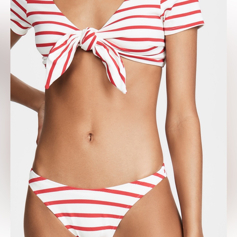Solid & Striped the Vanessa bikini bottoms in Red Breton Stripe.